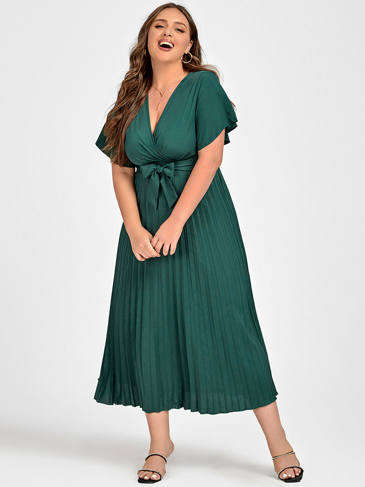 green emerald velvet dress Draped Satin Maxi Dress with Voluminous Shoulders 34 (FR) / Dark Green