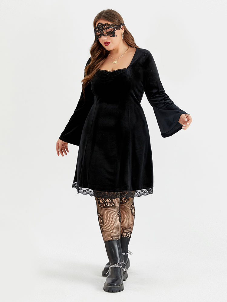 Curvesoul Plus Size Halloween Velvet Dress