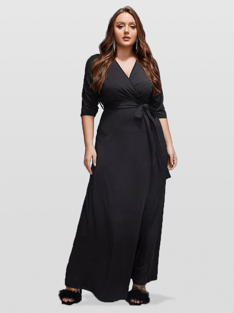 Plus Size V-Neck Maxi Dress